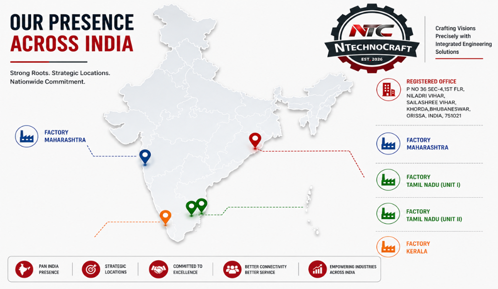 Our Presence Across India - NTC NTechnoCraft